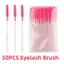 FAVORITEGOODS 50 Chiếc Bàn Chải Lông Mi, Microbrush Lông Mi Nối Dài Spoolie Lash Bàn Chải Trang Điểm, Công Cụ Mỹ Phẩm Silicon Pha Lê Bền Đẹp Lược Lông Mày