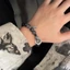 Vòng Tay Unisex Đá Nứt Đính Hạt Phong Cách Trung Hoa Cao Cấp