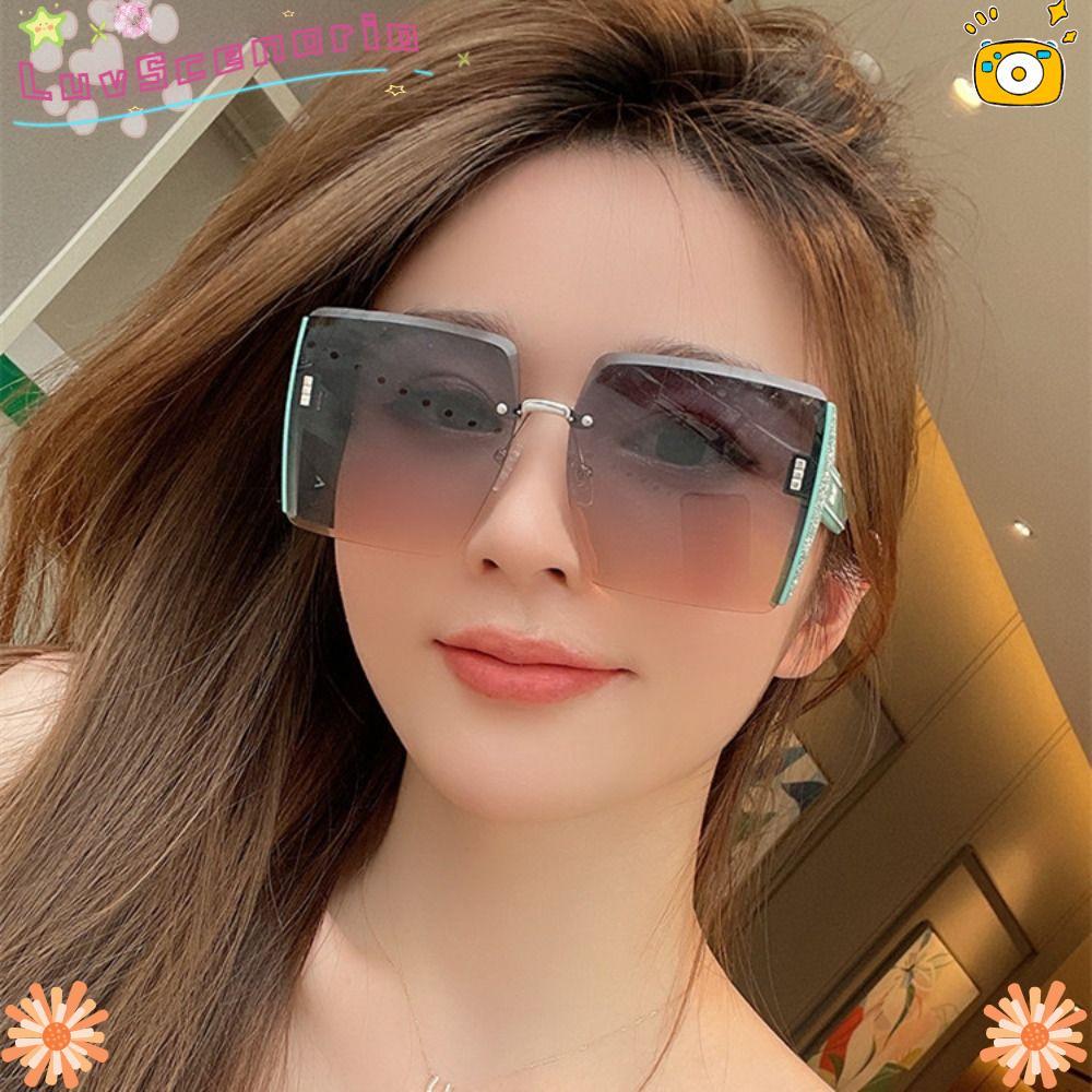 Kính râm chuyển màu SHINE, Kính râm không vành khung vuông UV400, Sắc ...