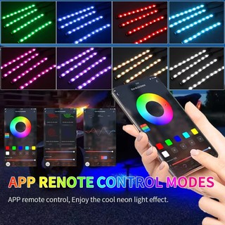 Đèn Led Xe Máy Khí Quyển Trang Trí Xung Quanh Dải Đèn Neon Đèn Linh Hoạt RGB APP 12V Cho Harley Yamaha Kawasaki Suzuki
