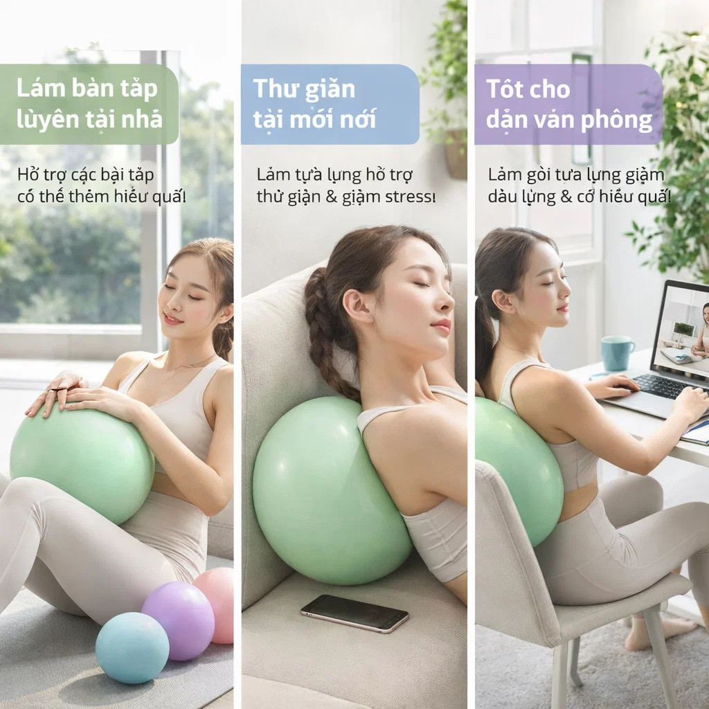 ⚡COD⚡Thiết bị tập thể dục: Bóng tập yoga/Bóng nâng mông/Bóng tập yoga dày chống cháy nổ/Bóng tập Pilates/Bóng tập yoga cho cơ bụng / Bóng tập yoga an toàn và chống nổ