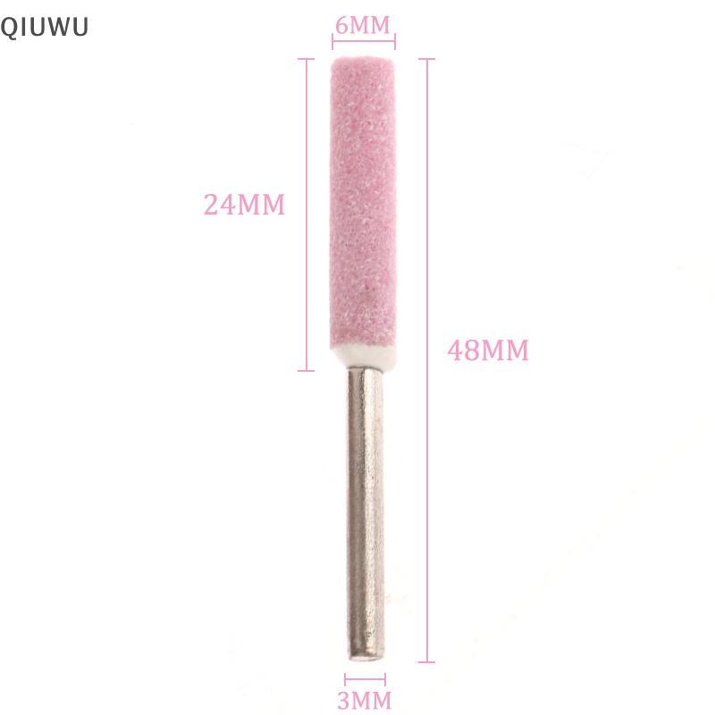 QIUWU 10 chiếc đá mài đá tập tin cho dây xích cưa 4/4.8/5.5/6 mm, bộ phụ kiện mài đánh bóng kim loại