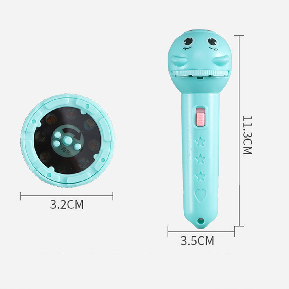 Đồ chơi đèn pin chiếu mini với 5 slide, 40 hình chiếu, chất liệu ABS, dễ sử dụng, giúp học tập sáng tạo.