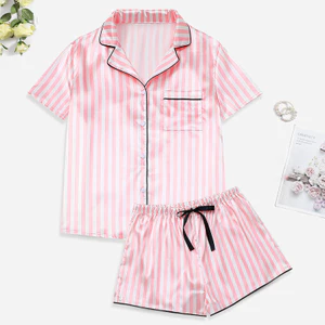 Hàng có sẵn Satin Stretch Ice Silk Quần Short ngắn tay thoải mái Pa