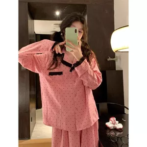 Hàng có sẵn Cloud Cotton Phiên bản Hàn Quốc Bộ đồ ngủ nữ Ren ngọt ngào Crayon Shin-Chan Loungewear Set