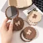 FAVORITEGOODS Gương du lịch di động, Gương bỏ túi Mini gấp kính chất lượng cao, Họa tiết vách ngăn bền Kích thước nhỏ Trang điểm gương tròn Sử dụng