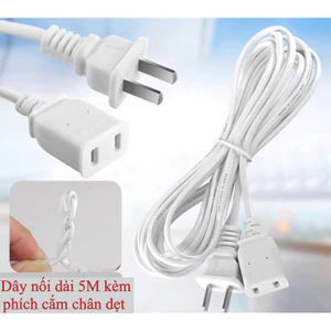 Dây nối dài 5M kèm phích cắm chân dẹt (tiêu chuẩn Mỹ) dùng cho các thiết bị gia dụng - Hàng sẵn kho, hỗ trợ bán sỉ