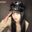 HFSHY Nón Beret Vintage Kiểu Goth Tối Màu, Bông Tai Kẹp Y2K, Phù Hợp Với Xu Hướng Thời Trang Hiện Đại