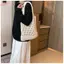 HFSHY Nữ Móc Túi Tote Rỗng Túi Đi Biển Dung Tích Lớn Túi Xách Thời Trang Dệt Kim Đeo Vai Túi Mua Sắm Cho Du Lịch Kỳ Nghỉ VN