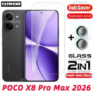 POCO X8 Pro Max 2026 Full Cover Kính Cường Lực Flim Cho POCOX8 X8 POCO X8Pro X8 Pro Max X8ProMax 4G 5G 2026 Phim Trước Mặt Sau Ống Kính Kính Mặt Sau Kính Bảo Vệ Màn Hình Ống Kính Máy Ảnh