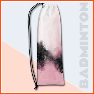 Túi vải flanel graffiti gradient đen hồng cho vợt cầu lông - Dung tích lớn và bảo quản hiệu quả