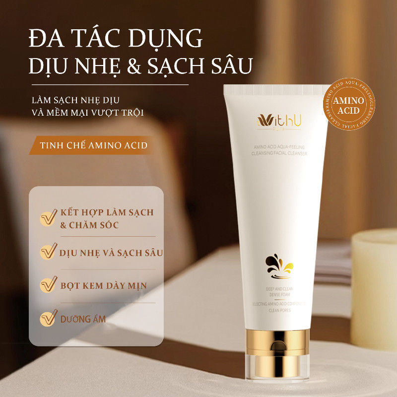 WithUpure Sữa Rửa Mặt Chăm Sóc Da Nhẹ Nhàng 100g,Dưỡng ẩm Và Kiểm Soát,Se khít lỗ chân lông,Dưỡng Da Dịu Nhẹ