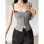 YB1 Thiết kế phong cách Mỹ, áo vest yếm ghép nối dành cho nữ, vừa vặn, vừa vặn để mặc bên trong BY1