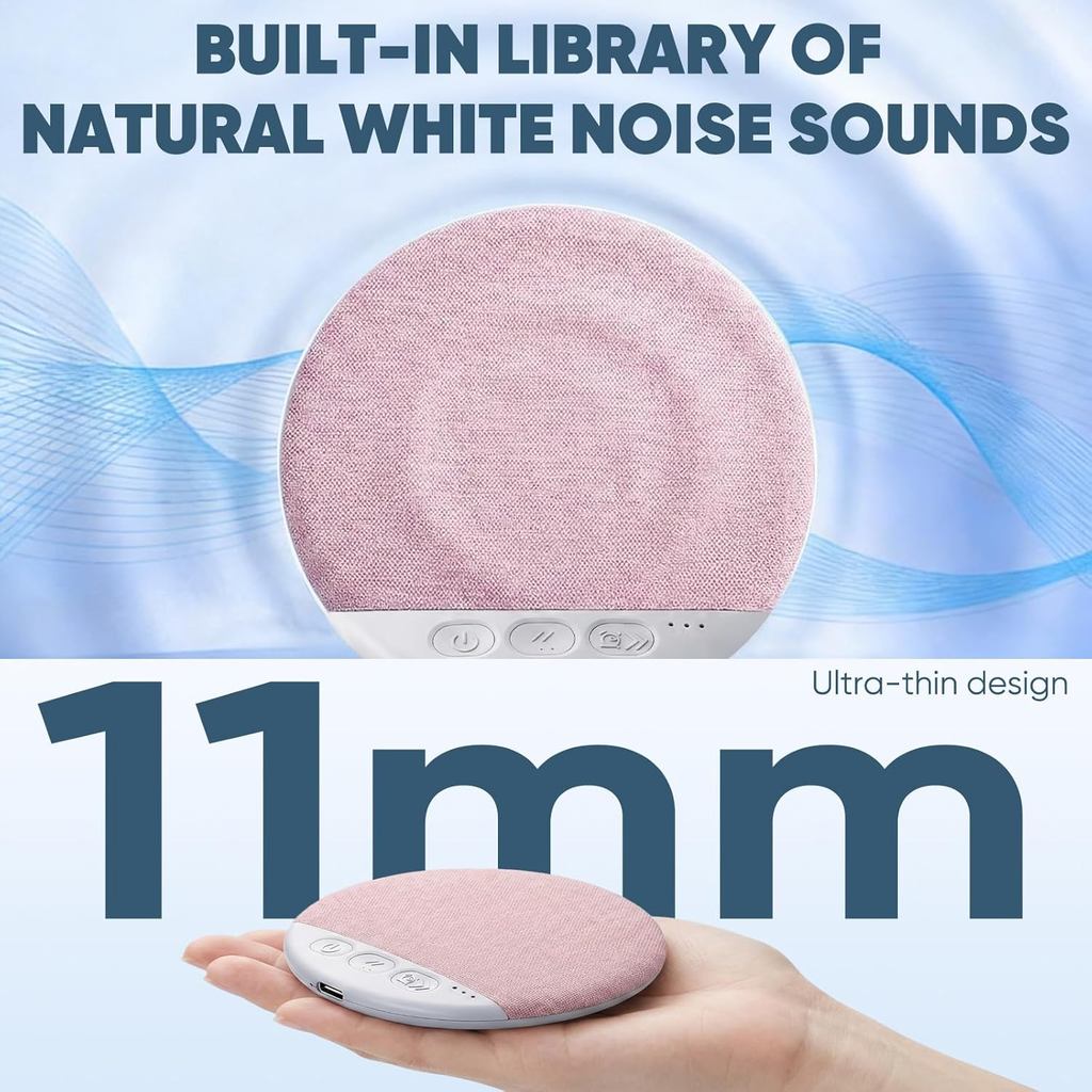 Loa gối Bluetooth 2026, tiếng ồn trắng, hẹn giờ, âm thanh nổi bass, không dây, tai nghe ngủ cho người lớn và trẻ em