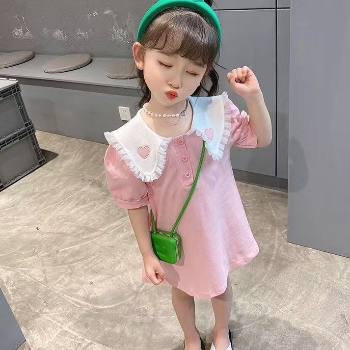 Váy Cha Mẹ-Con Bé Gái Thời Trang Dễ Thương Váy polo Top 80-160 Size 9XPI