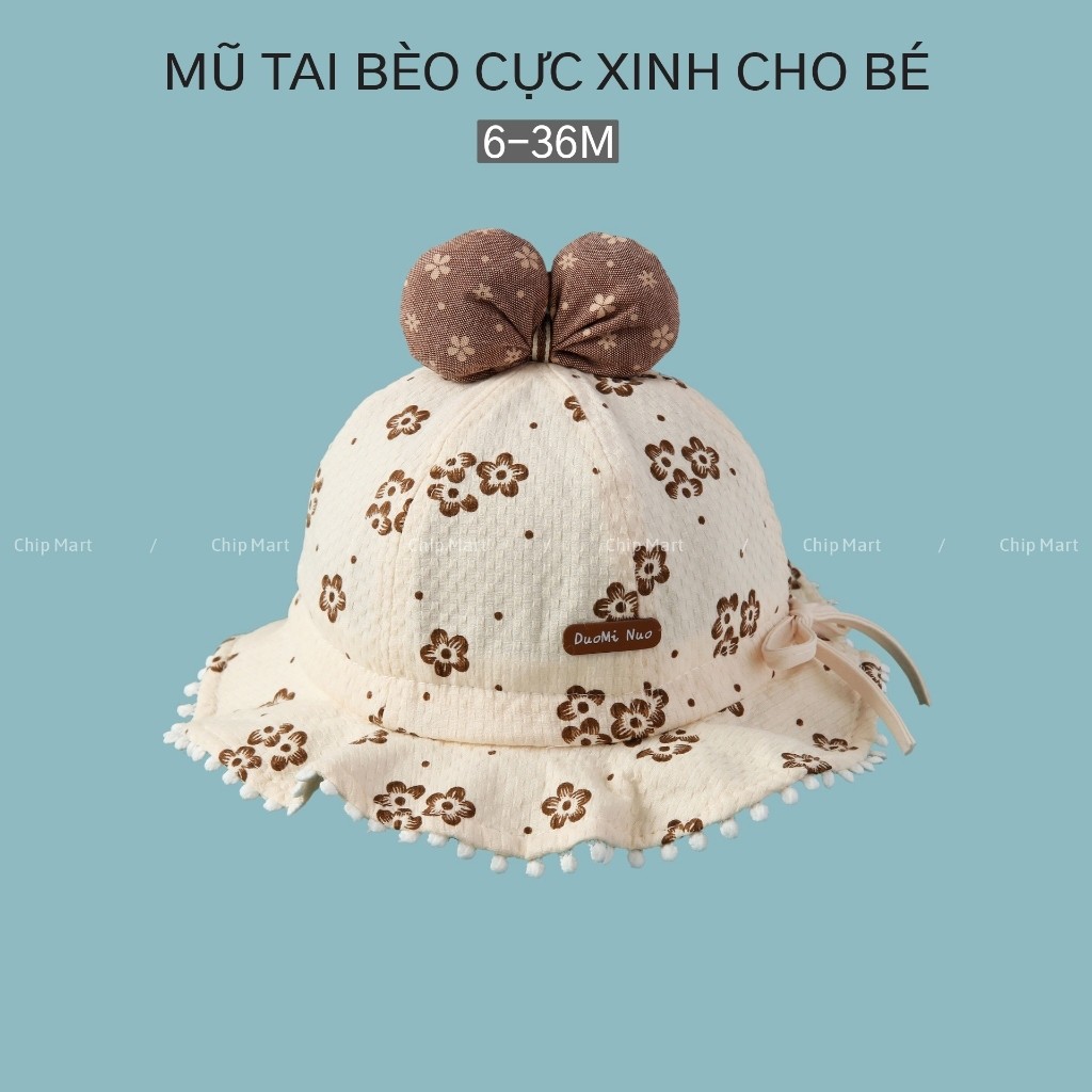 Mũ Tai Bèo Chống Nắng In Họa Tiết Thời Trang Cực Xinh Đi Chơi Đi Biển Cho Bé