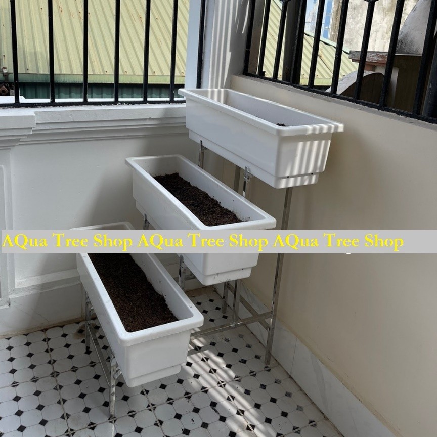 Kệ trồng rau bậc thang 3 tầng, kệ trồng rau ban công (không bao gồm chậu)