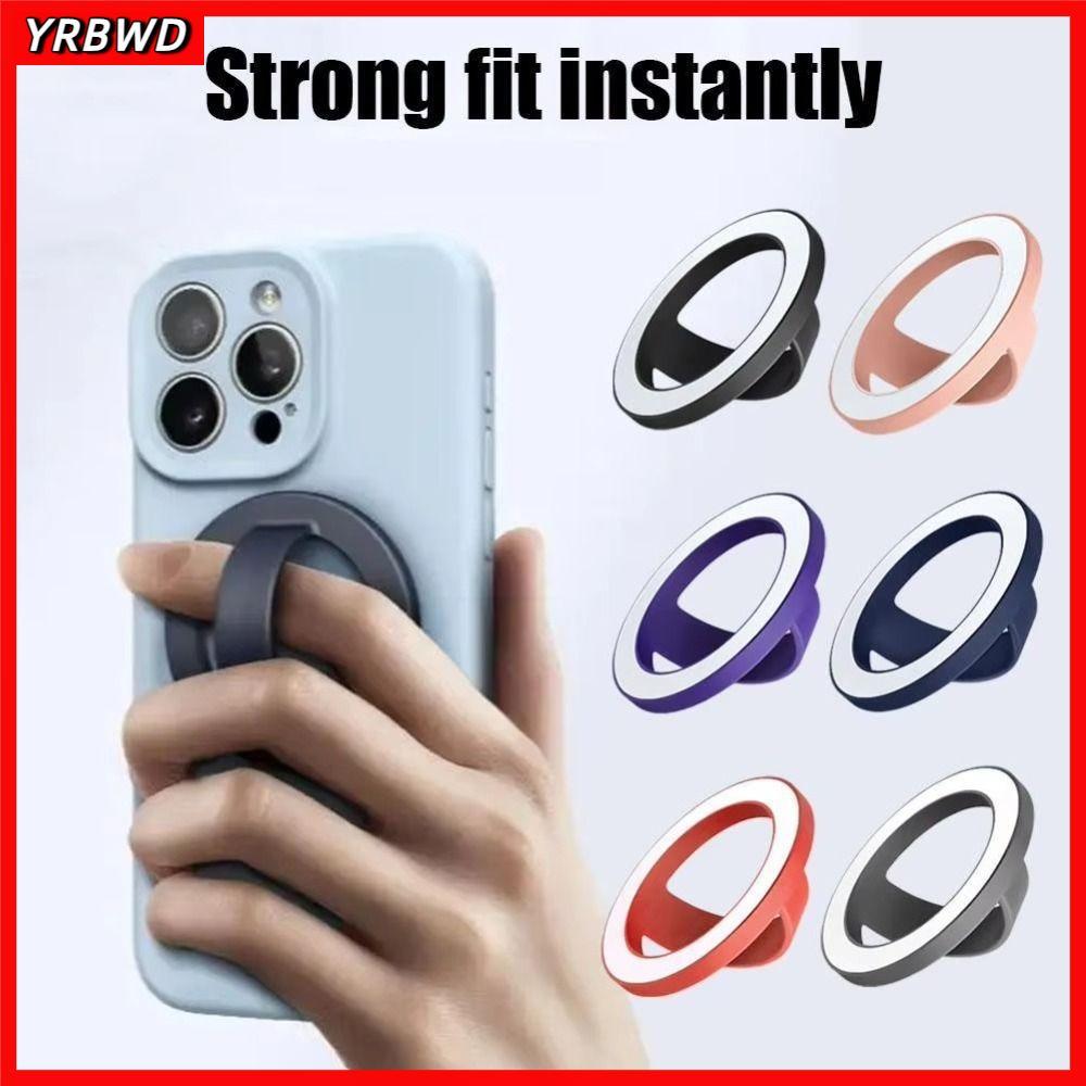 YRBWD Tay Cầm Điện Thoại Từ Tính Chống Rơi Magsafe, Vòng Kim Loại Hấp Phụ Mạnh, Giá Đỡ Di Động Đa Năng Silicon Mềm