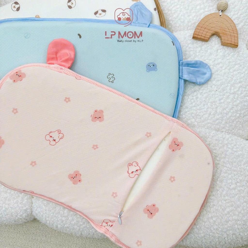 [G5 kích thước 36*21*3] Gối cao su non vỏ gối thông hơi mềm mát cho bé