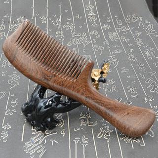 [hatheaven] Lược chải tóc bằng gỗ đàn hương tự nhiên Máy mát xa Lược gỗ chống tĩnh điện Răng rộng dài Detangle Lược gỗ đàn hương Chăm sóc tóc Quà tặng gia đình Đẹp