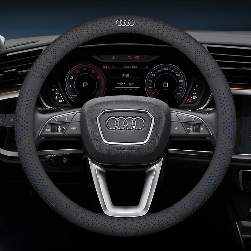 Bọc Vô Lăng Siêu Mỏng Ô Tô, Da Siêu Mỏng Chống Trơn Trượt Và Hút Mồ Hôi Cho Xe Audi Sline A3 A4 A5 A6 A7 A8 Q2 Q3 Q5 Q7 TT Vỏ Vô Lăng Đa Năng Ô Tô Chất Lượng Cao