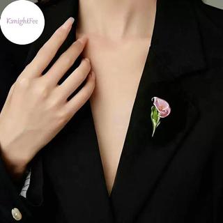 K2nightFee Pretty Lily Flower Trâm Cài Nữ Unisex 4 Màu Men Cây Dự Tiệc Văn Phòng Cài Áo Quà Tặng VN