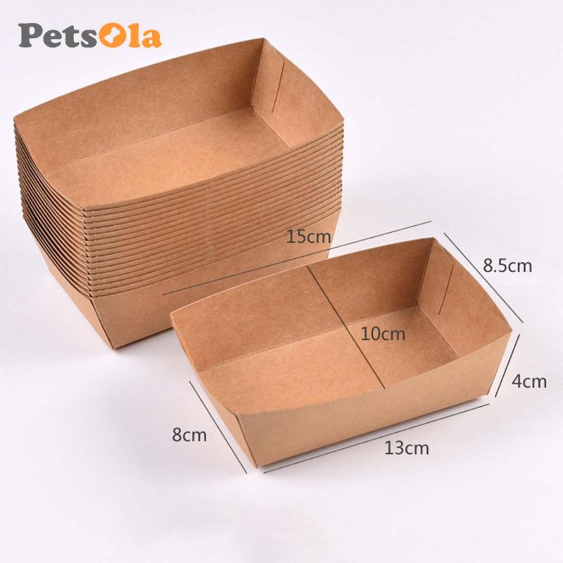 100 Chiếc Dùng Một Lần Giỏ Phục Vụ Có Thể Tái Chế Hộp Đựng Giấy Kraft Khay Thực Phẩm Cho Burgers Khoai Tây Chiên Pháp Bắp Rang Nachos Sandwiches