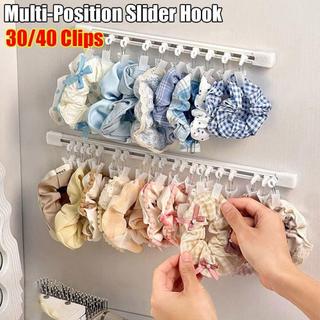 Dụng cụ sắp xếp phụ kiện tóc MEGOCE, Móc trượt đa vị trí treo tường, Kẹp 30 / 40 di động có đường ray trượt Giá đựng thuốc mỡ dung tích lớn