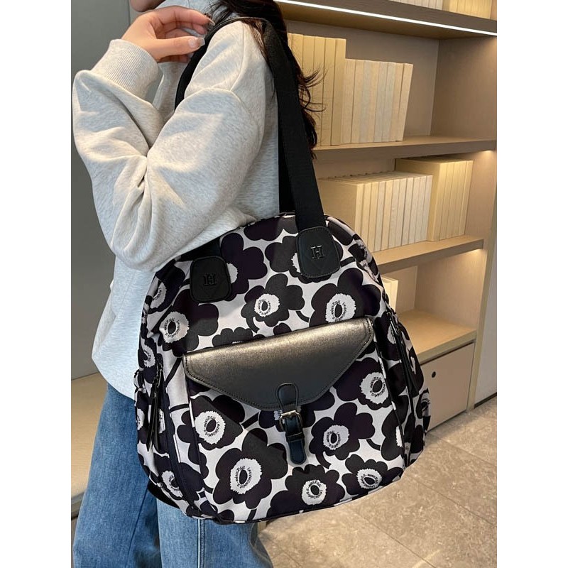 Authentic women's bag, new Chinese-style backpack, trendy new fashion Oxford cloth women's backpack, large-capacity travel bag