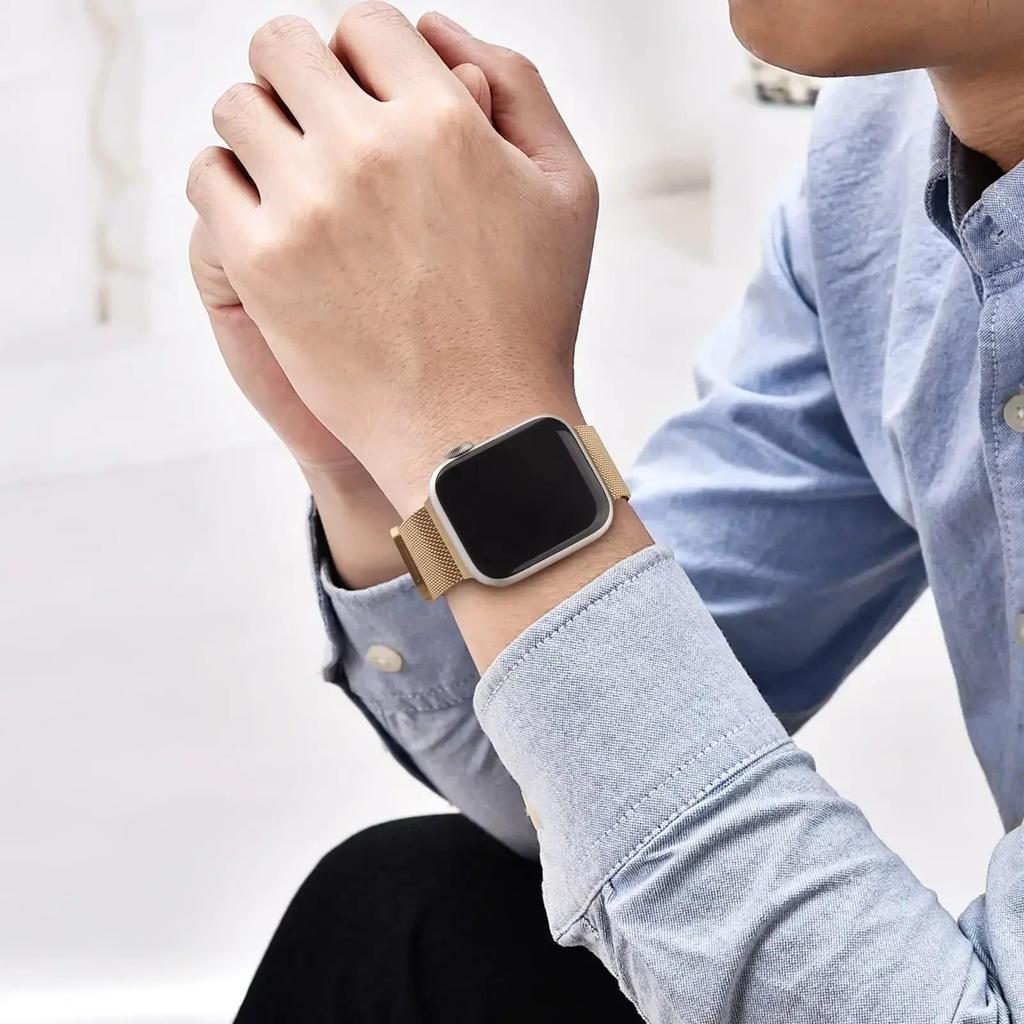 Dây đeo kim loại + vỏ TPU cho Apple Watch Series11 / 10 42mm 46mm 9 8 7 6 SE 41mm 40mm 44mm 45mm