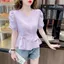 Áo sơ mi Pháp mùa hè mới dây buộc ren thời trang mỏng vừa vặn và giảm béo cho nữ