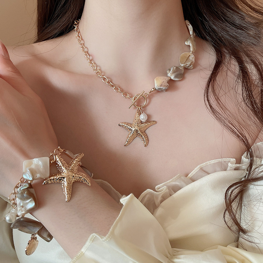Mùa Hè Sao Biển Vỏ Vòng Cổ Niche Thời Trang Xương Đòn Dây Xích Đi Biển Kỳ Nghỉ Không Khí Phụ Kiện Dành Cho Nữ