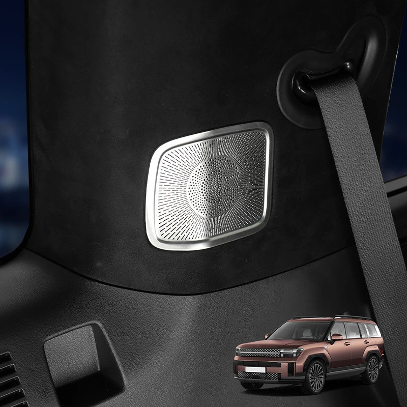 Dành Cho Xe Hyundai Santa Fe MX5 2024 2025 Thép Không Gỉ Xe Phía Sau Thân Xe Đuôi Loa Âm Thanh Bao Viền