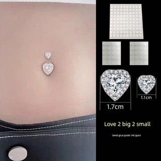 🔥 Khuyên rốn giả 🔥 quyến rũ Không cần lỗ xỏ Khuyên cho nữ Đính đá Phụ kiện trang trí rốn Miếng dán che sẹo có hàng sẵn gợi cảm cá tính Phong cách Âu Mỹ ❆Navel Nail No Punch Fake Sticker Cá tính Spice Girls Gợi cảm♟