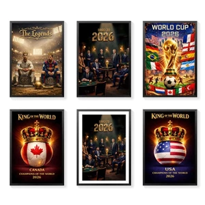 2026 FIFA World Cup USA Canada Mexico Poster Bóng Đá In Canvas Không Khung Nghệ Thuật Treo Tường