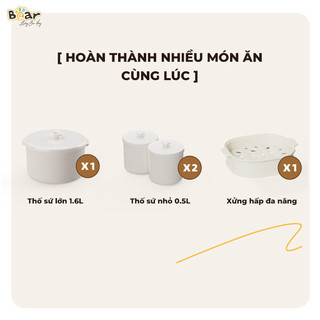 HỎA TỐC | Nồi nấu chậm 1.6L Bear SB-NNC16, 6 chức năng nấu, hẹn giờ tiện lợi, giữ trọn dinh dưỡng.
