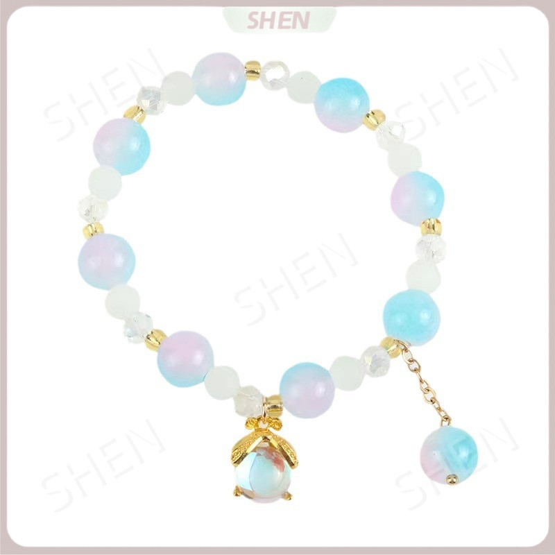 Hui Bạn Gái Tặng Wisteria Vòng Tay Hoa Cảm Giác Tinh Tế Vòng Tay Cổ Tích Thạch Anh Tím Vòng Tay Màu Sắc Tương Phản Ánh Sáng Cao Cấp Niche
