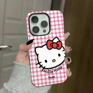 Ốp điện thoại 2 trong 1 KT Cat Apple 17 / 16 iPhone 15 Pro Max Phim mới 14 / 13 Sáng tạo 12 / 11 Pro Max 7 / 8 Plus Vỏ điện thoại bóng hai lớp