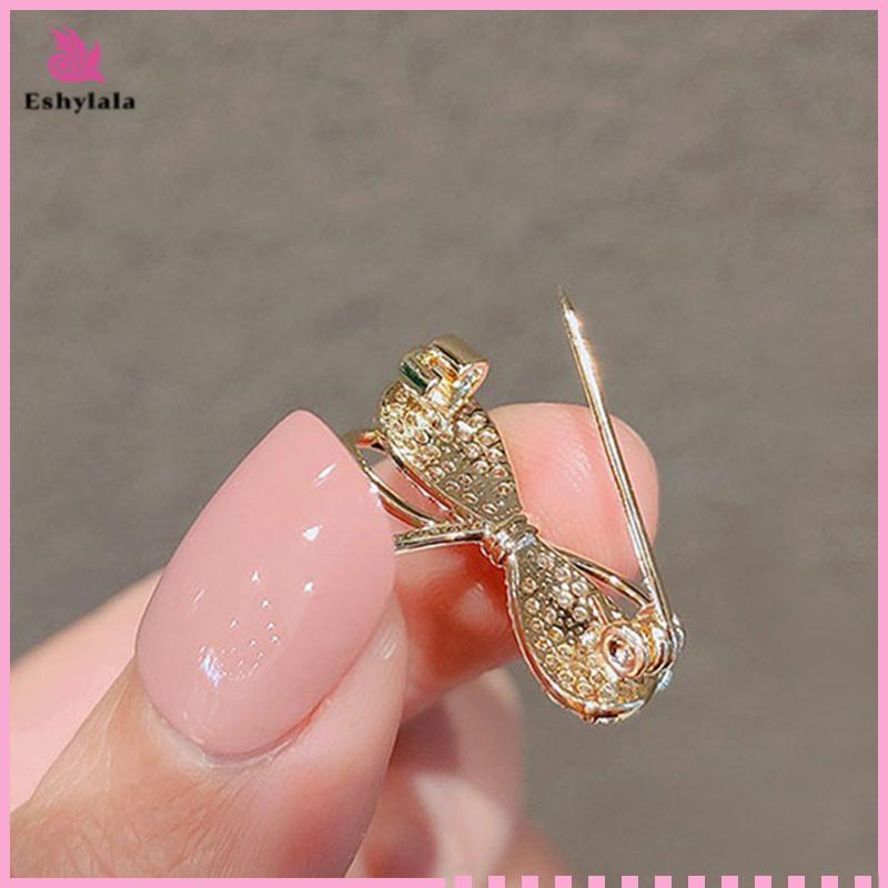 Eshylala Nơ Kim Cương Giả Trâm Cài Áo Cho Nữ Bé Gái, Cardigan Kẹp Phụ Kiện Trang Sức [MỚI]