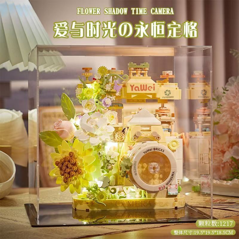 Khối xây dựng Đồ trang trí máy ảnh thời gian lắp ráp bằng tay Gửi quà tặng sinh nhật cho nam nữ