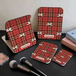 Bow lưới đỏ Gương Trang Điểm Gập Đa Năng, Phù Hợp Dùng Văn Phòng Du Lịch