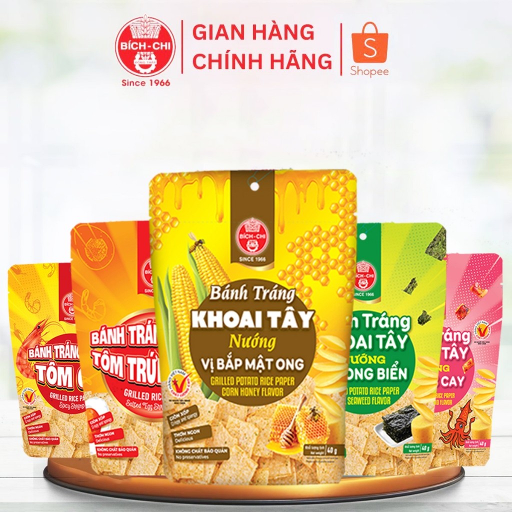 Combo 2 Bánh Tráng khoai tây nướng Bích Chi - ăn vặt siêu ngon, siêu cuốn, nhiều vị Bim bim