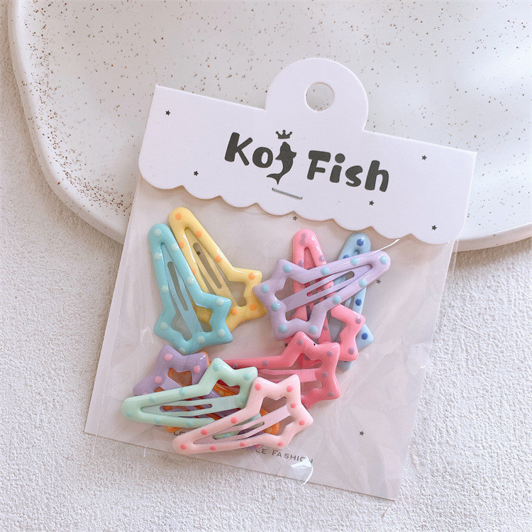 Bộ kẹp tóc đa màu sắc cho bé gái, hình ngôi sao đáng yêu