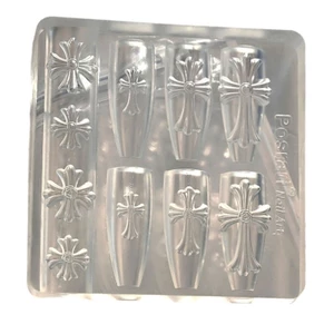 Treeling Professional Crosses Nail Stencil Nail Charm Kết cấu silicon trong suốt