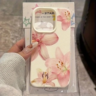 Ốp Điện Thoại Di Động Cho Iphone 17 Pro Max 16 15 14 13 Pro Max 15 Plus 16E 17 Vỏ Không Khí Hoa Hồng Dễ Thương Hoa Văn Lichee Thời Trang Chống Sốc Da PU Mờ Màu Kẹo Mềm Mại