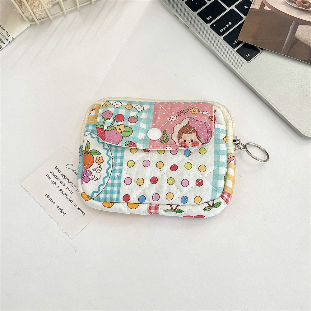 Túi Ví Pouch Dây Kéo Nút Mini Đựng Mỹ Phẩm Đồ Vật Dụng Linh Tinh Mini Pouch Vải Phao Dễ Thương Nhiều Màu Sắc