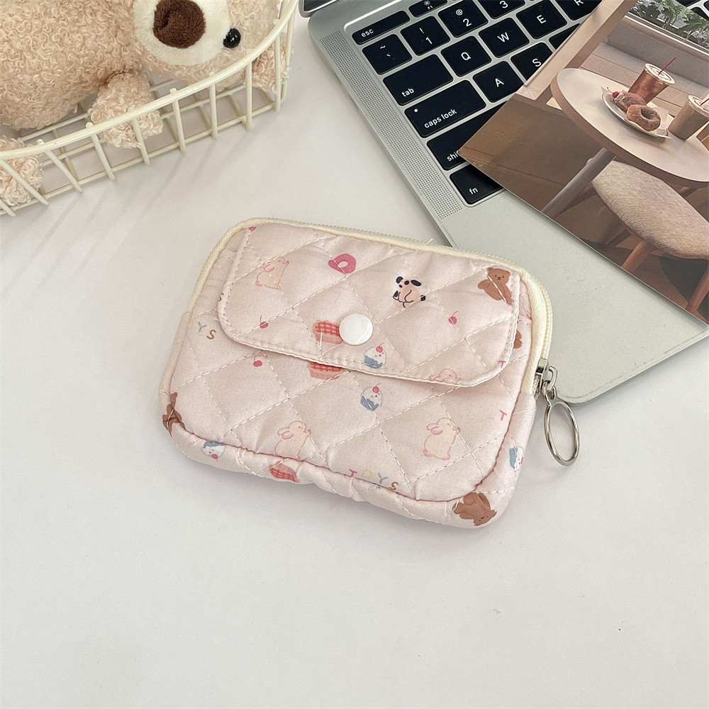 Túi Ví Pouch Dây Kéo Nút Mini Đựng Mỹ Phẩm Đồ Vật Dụng Linh Tinh Mini Pouch Vải Phao Dễ Thương Nhiều Màu Sắc
