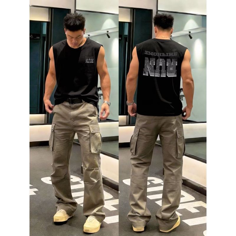 Áo Ba Lỗ Cotton Phong Cách Mỹ Cho Nam, Dáng Rộng Thích Hợp Mùa Hè