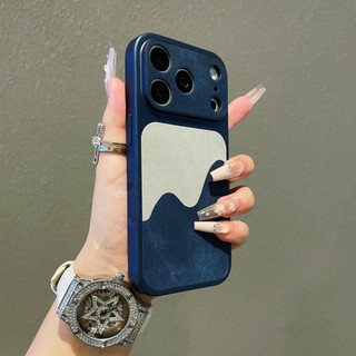 Như 17Pro Ống Kính Bảo Vệ Toàn Diện Họa Tiết Núi Mạ Da Ốp Lưng Điện Thoại iPhone 17Promax 17Pro 13 14 15 16 Promax Chống Sốc Nam Nữ Vỏ Di Động