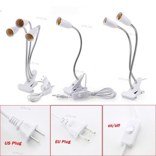 Giá đỡ đèn bàn linh hoạt 360 độ E27 Ổ cắm đèn đế Cáp kẹp cổ ngỗng có công tắc bật tắt cho cây trồng gia đình 17VN1